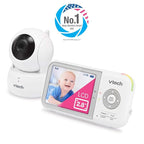 VTech VM923 Baby Monitor, 2.8” Screen, Pan-Tilt-Zoom, 1000ft Long Range, Night Vision, 2-Way Audio, Temperature Sensor, Lullabies, Secure Transmission No WiFi