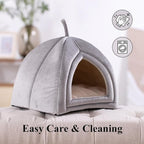 KASENTEX Cozy Small Pet Bed - Ultra Soft Plush Cushion for Cats and Small Animals, Washable Sleeping Pad, Perfect for Indoor Pets, 11 Inches, Grey