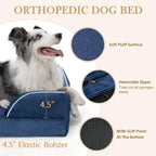 Comfort Expression Large Dog Beds, Waterproof Dog Beds Orthopedic Foam, Dogs Sofa Comfy Pet Beds with Washable Removable Cover & Non-Slip Bottom(Large,Navy Blue)