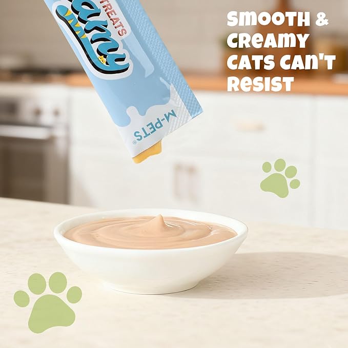 M-PETS Rich Salmon & Omega-3 Lickable Cat Treat – 20 Tubes of Healthy Squeeze Up Creamy Snacks with Functional Nutrients & Beta-Carotene for Immune, Skin & Coat Support – Grain Free, High Protein