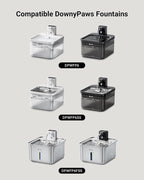 DownyPaws 6 Packs Replacement Filters for Battery Operated Cat Water Fountain Cordless Wireless DPWFP6, 3 Months Set of Replacement Filters