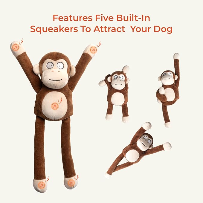 Dog Toy with Crinkle Paper & Squeaker Durable Plush Tug of War Dog Toys Interactive Soft Puppy Toy for Small Medium & Large Dogs to Keep Them Busy