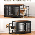 38 Inch Heavy Duty Dog Crate Furniture for Large and Medium Dogs, Decorative Pet House End Table, Wooden Cage Kennel Furniture Indoor, Rustic Brown