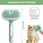 3 in 1 Cat Steam Brush, Pet Spray Hair Removal Comb for Shedding & Grooming, Water Brush for Cats Dogs Small Animals Long Short Haired with One-Click Release Button(Green)
