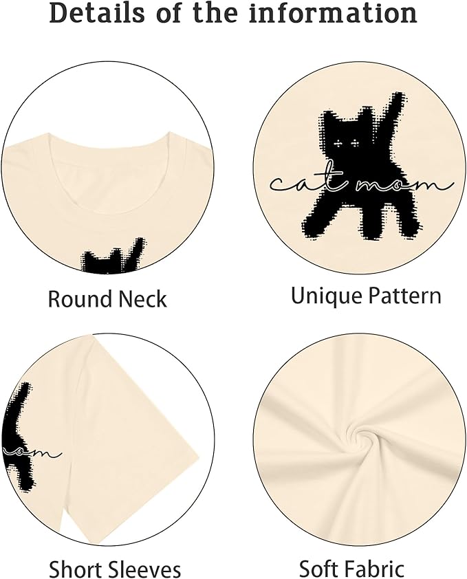 Cat Shirts for Women Cute Cat Mom Oversized Shirt Funny Pet Graphic Tees Y2k Teen Girl Clothes