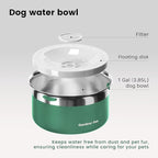 Gardner Pet Dog Bowls 1 Gallon (3.85L) Stainless Steel No Spill Dog Water Bowl, Slow Water Feeder Metal Bowls, Spill Proof Water Dispenser for Large Dogs, Promotes Healthy Hydration