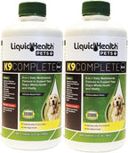 LIQUIDHEALTH Pets K9 Complete 8-in-1 Liquid Multivitamin for Adult Senior Dogs & Puppies, All in One Complete Formula Canine Vitamins for Skin & Coat, Joint Health, Immune Support - USA Made (2 Pack)