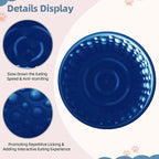 Dog Slow Feeder Lick Bowl, Non-Slip Dog Licking Treat Dispenser, Slow Feeder Bowls for Small Medium Large Breed Dogs, Anxiety Relief & Anti-Choking, BPA Free Silicone (Dark Blue, 1.6 Cup)