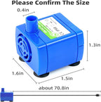 Cat Water Fountain Pump, IP68 DR-DC 160 Submersible Water Pump for Stainless Steel, Ceramic Cat Water Fountain, Cat Water Fountain Flower, Ultra Quiet Pet Fountain Pump (No Led & with Brush)