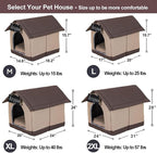 ANPPEX Large Dog House Indoor,2XL Size Indoor Dog House for Large and Medium Dogs,Covered Dog Bed with Cushion,Brown