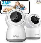 ieGeek 2K Indoor Security Camera, 5G/2.4G WiFi Pet Cameras for Home Security, 360° Dog Cam w/Auto Tracking, Smart Motion Detection, Phone App, Baby Monitor, 3MP Night Vision, Works with Alexa(2 Pack)