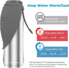 URPOWER 27 Oz Large Dog Water Bottle, Double Wall Insulated Stainless Steel Dog Travel Water Bottle Leak Proof Portable Pet Water Dispenser BPA-Free Drinking Bowl for Dog Outdoor Walking, Hiking