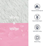 IECOii Dog Winter Jacket for Small Dogs, Waterproof Dog Coat with Harness Built in, Windproof Reflective Zip Up Fleece Jacket for Dogs, Puppy Thermal Warm Snowsuit for Cold Weather, Pink, S