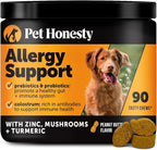 Dog Allergy Itch Relief - Advanced Itch Supplement with Probiotics for Dogs - Immune Support & Skin Relief for Seasonal Allergies - Natural Itchy Skin & Paw Relief - (Peanut Butter, 90 Ct)