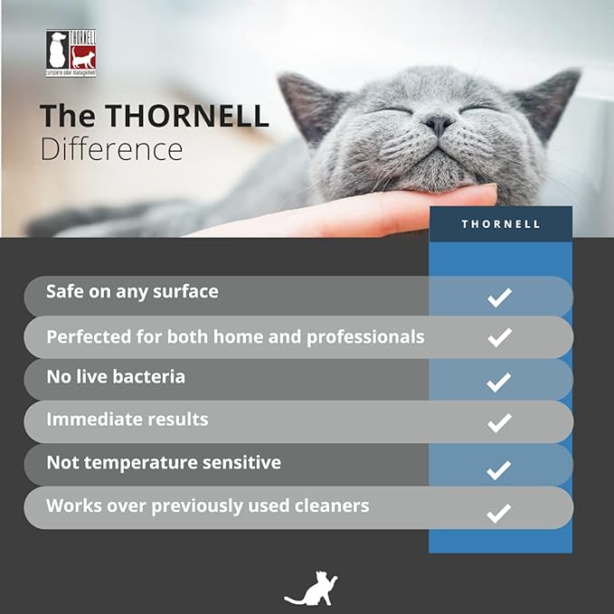 THORNELL Cat Odor-Off Concentrate Pet Smell Odor Eliminator – Cat Odor Eliminator Concentrate for Pet Urine Odor, Tomcat Spray for Cat Urine Smell, Feces on Carpet & Litter Boxes – 16oz