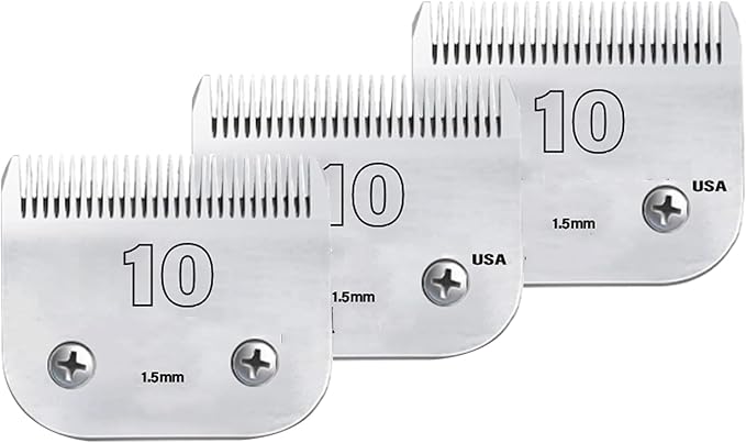 3 Pack 10 Blade Dog Grooming Compatible with Andis,Wahl/Oster Dog Clippers