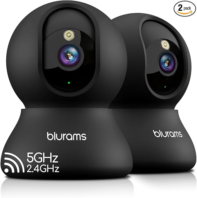 blurams 5G Indoor Cameras for Home Security, 2K Pet Camera with Phone App, 360° PTZ Home Cam w/Dual-Band WiFi6, 2-Way Talk, Free Human/Sound Detection, Motion Tracking, Night Vision, Works with Alexa