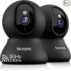 blurams 5G Indoor Cameras for Home Security, 2K Pet Camera with Phone App, 360° PTZ Home Cam w/Dual-Band WiFi6, 2-Way Talk, Free Human/Sound Detection, Motion Tracking, Night Vision, Works with Alexa