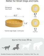 Ceramic Maze Dog Slow Feeder with Non-Slip Silicone Rim – Heavy-Duty Stoneware Bowl with Puzzle Pattern for Bloating & Obesity Prevention (Yellow-S)