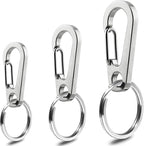 IVIA Dog Tag Clips/Multiple Size 304 Stainless Steel Quick Clip with Rings/Easy Change Pet ID Tag Holder for Small/Medium/Large Dog Cat Collars and Harnesses.(3 Pack)