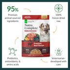 ULTIMATE PET NUTRITION Nutra Complete Freeze Dried Raw Dog Food, Veterinarian Formulated with Antioxidants, Prebiotics & Amino Acids (3 Pound, Beef)