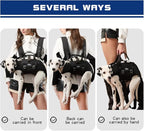 Dog Backpack Carrier - Spine-Friendly for Midium to Large Dogs (18-30 lbs), Horizontal Design Dog Carrier with Adjustable Back Straps,Legs-Out Comfort for Travel/Hiking/Cycling (Black, Size L)