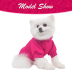 KOOLTAIL Basic Dog Hoodie - Soft & Warm Dog Hoodie Sweater with Leash Hole and Pocket, Dog Winter Coat, Cold Weather Clothes Sweatshirt for Small Medium Large Dogs Puppy Cat Boys Girls Deep Pink XS