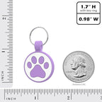 QR Code Tag, Modifiable Online Profile Page, Multiple Emergency Contact, Silent Silicone, Lightweight, No Jinging, Collar Accessories, Personalized Cat Tag (Small Breeds - 1", Purple)