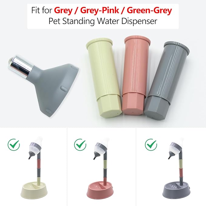NACOCO Pet Standing Water Dispenser - Cat Dog Standing Detachable Pole Automatically Feeding Height Adjustable(Grey Adjustable Rods, Grey Water Tap)
