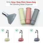 NACOCO Pet Standing Water Dispenser - Cat Dog Standing Detachable Pole Automatically Feeding Height Adjustable(Grey Adjustable Rods, Grey Water Tap)
