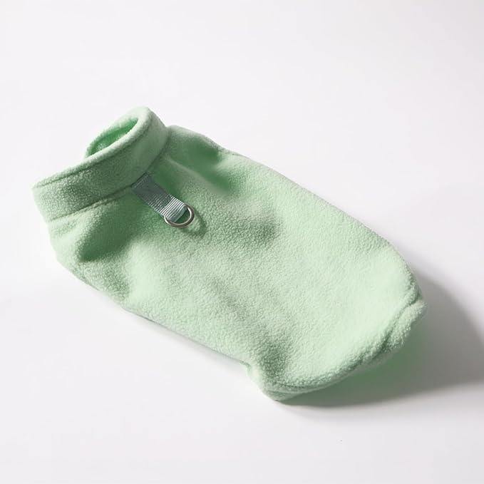 JACKO & CO - Fleece Vest Sweater with Leash Ring - Soft Lightweight Breathable for Puppies Small Medium Dogs, Kitten, Cats, Chihuahua - Warm for Fall/Autumn/Winter (Mint Green, Medium 6-10lbs)