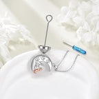 TIGER RIDER Memorial Urn Necklace for Dog Cat Pets Ashes 925 Sterling Silver Dog Paw Pendant Cremation Jewelry Memorial Ash Keepsake for Women (moon and dog)