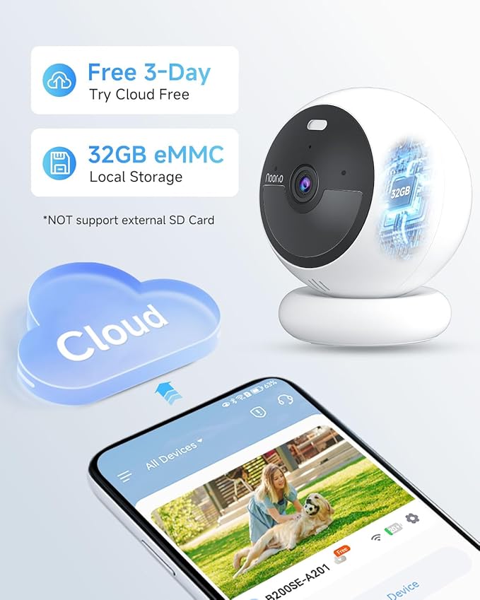 Noorio Solar Security Cameras Wireless Outdoor, 1080P Battery Powered Magnetic Outdoor Camera with AI Motion Detection, 2.4G WiFi Home Security Camera Color Night Vision, 32GB Local Storage