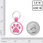 QR Code Cat Tag, Modifiable Pet Online Profile Page, Multiple Emergency Contact, Silent Silicone, Lightweight, No Jinging, Collar Accessories, QR Cat ID Tag (Small Breeds - 1", Rose)