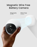 youkey S320 Magnetic Wire-Free Camera 2.5K QHD Security Camera with Dual Band WiFi 6, Built-in 8GB Storage, Color Night Vision, AI Human Pet Detection, IP65, No Monthly Fees