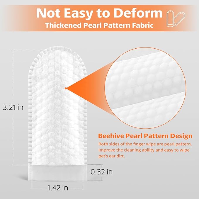 OBSEDE Dog & Cat Ear Wipes, 60 Count Finger Pads for Cleaning & Itch Relief