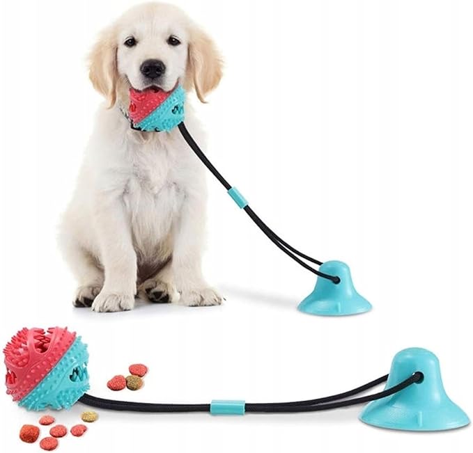 Suction Cup Dog Toy – Interactive Dog Toy for Aggressive Chewers, Durable Tug Rope & Treat Dispensing Ball for Training, Teething & Boredom Relief. for Medium & Large Dogs.