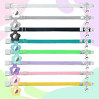 Personalized Safety Elastic Cat Collars with Bell Soft Silicone Cover for Air Tag,Laser Customized Stretch Kitten Collars for Girls Boys Cats (White)