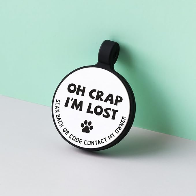 MYLUCKYTAG Silent Silicone QR Code Dog Tags - Scan QR for Instant Pet Location Alert Email