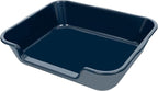 1 Pack Extra Large Dog Litter Box Pan Tray (ABS Material), Low Entry Jumbo Senior Litter Boxes for Multiple Kitten Big Cats, Pet Safe Indoor Dog Potty (Dark Blue, 24" L x 20" W)