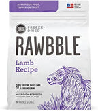 BIXBI Rawbble Freeze Dried Dog Food, Lamb Recipe, 12 oz - 97% Meat and Organs, No Fillers - Pantry-Friendly Raw Dog Food for Meal, Treat or Food Topper - USA Made in Small Batches