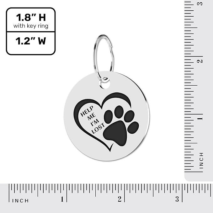 MYLUCKYTAG QR Code Stainless Steel Dog ID Tag, Digital Pet Profile, Location Alert Email, Engraved Dog Collar Tag