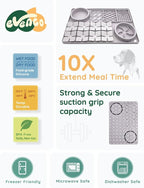 Slow Feeder Bowl, Silicone Lick Mat with Suction Cups for Dog Cat, Snuffle Mat for Pet Smell Training, Puzzle Toys for Bored Puppy, Sniff Mat for Slow Eating and Keep Busy, Lavender Gray