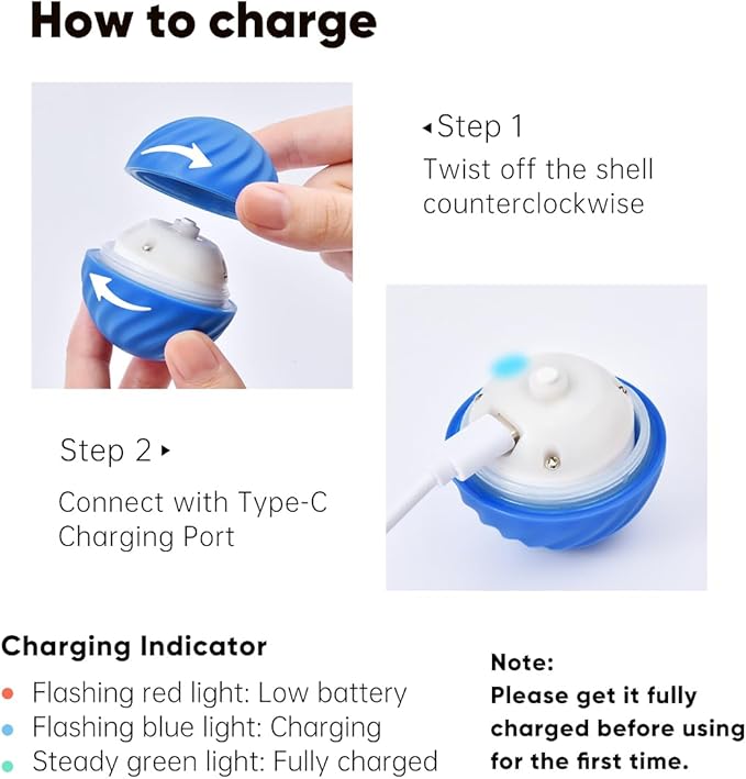 Interactive Dog Toys Dog balls, Automatic Moving Bouncing Rotating Interactive Dog Ball, Durable Motion Activated Automatic Rolling Ball Toys for Puppy Small Medium Large Dogs, Anti Boredom Dog Toys