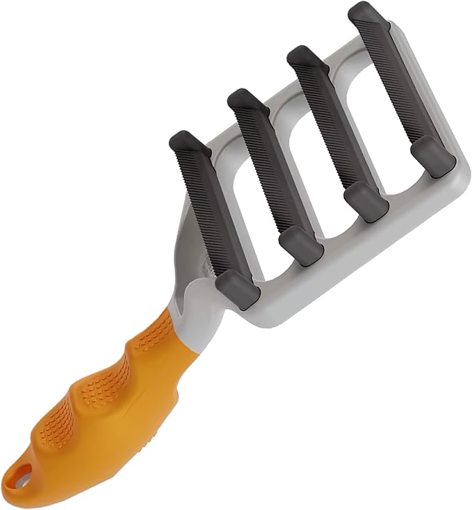 FUR4 deShedding Dog Brush for Long Hair Dogs - Dog Grooming Tools with 4 Composite Carbon Fiber Edges to Remove Loose Fur & Reduce Shedding - Gentle & Effective Grooming Brush for Long Hair Dogs