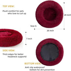 Cat Beds for Indoor Cats - Cat Bed Washable 24 inches, Dog Beds for Small Medium Dogs, Anti Anxiety Round Fluffy Plush Faux Fur Cat Bed, Thick Bottom (Red, Large)