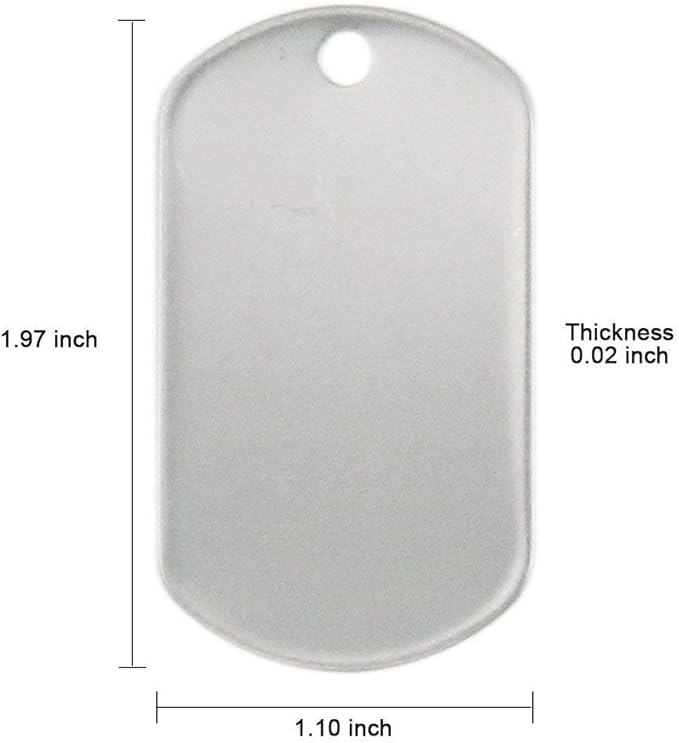 Tinsow 100PCS Blank Bulk Dog Tags for Stamping Engraving Shiny Stainless Steel Military Rolled Edge Backing Dog Tags for Doggies Engraved