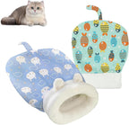 2PC Cat Sleeping Bag,Cat Sleeping Bag for Indoor Cats,Warm and Cozy Cat Sleeping Bag,Cat Winter Sleeping Bags, 360° Wrap Self Warm Cat Cave Bed Suitable for Pets Under 7.5 kg/16LB(Blue+Green)