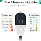 Smart Cat Heating Pad with Pressure Activated – Temperature Adjustable Heated Dog Bed with Timer - 13x17 inches - 30W - Pressure Activated Work for Pets Over 10 lbs