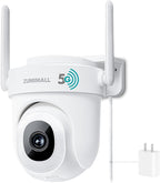 ZUMIMALL 5MP Security Camera Outdoor - 2.4G/5G WiFi, Wired Camera 24/7 Recording | AI Motion & Noise Detection, 360° Auto Tracking, Color Night Vision | IP66 Weatherproof, Alexa Compatible